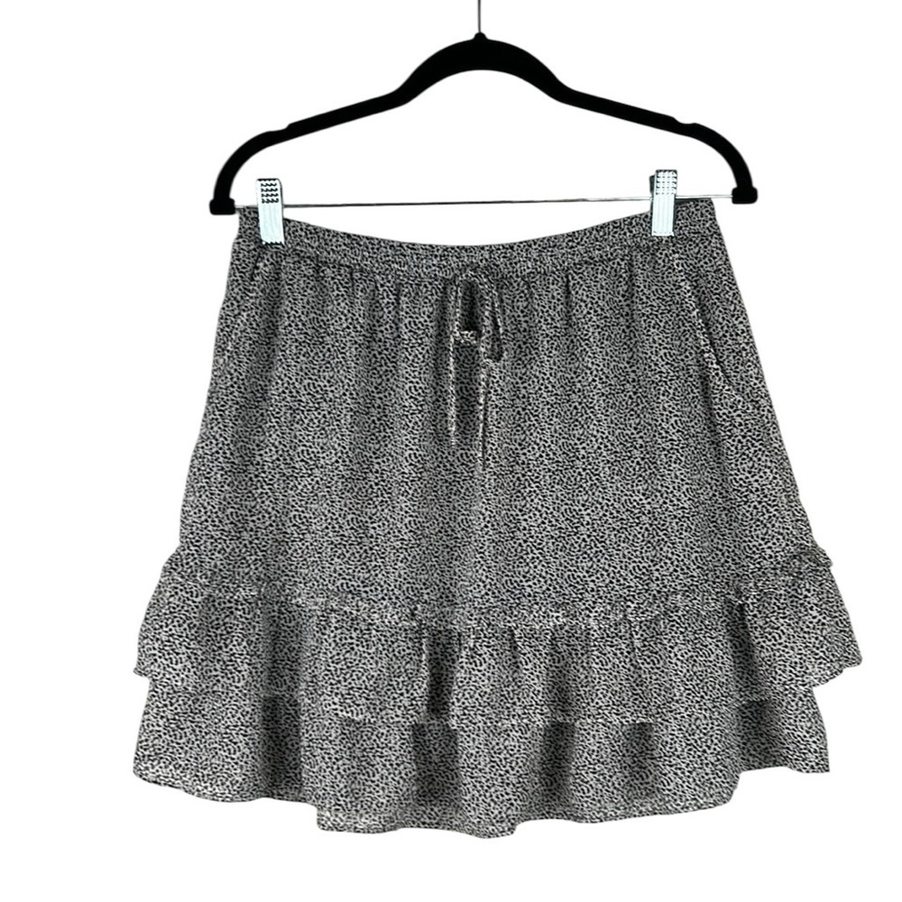 Sienna Sky Black & White 90's Y2K Layered Ruffle Summer Mini Skirt Size Large